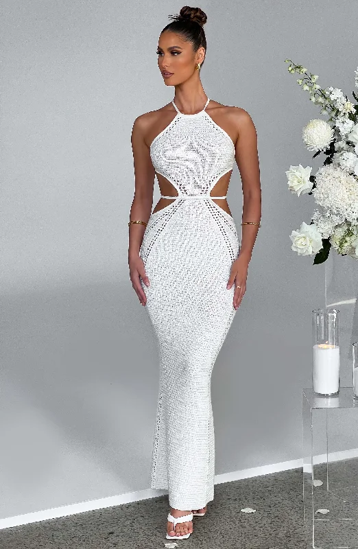 Metallic maxi dresses for a glamorous New Year's Eve party Delia Maxi Dress - White