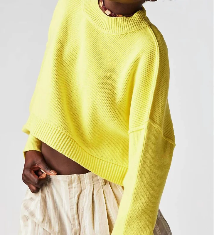 Button - Front Women's Pullovers in a Vintage - Inspired Design Easy Street Crop Pullover In Pineapple Fusion Button - Front Women's Pullovers in a Vintage - Inspired Design Easy Street Crop Pullover In Pineapple Fusion