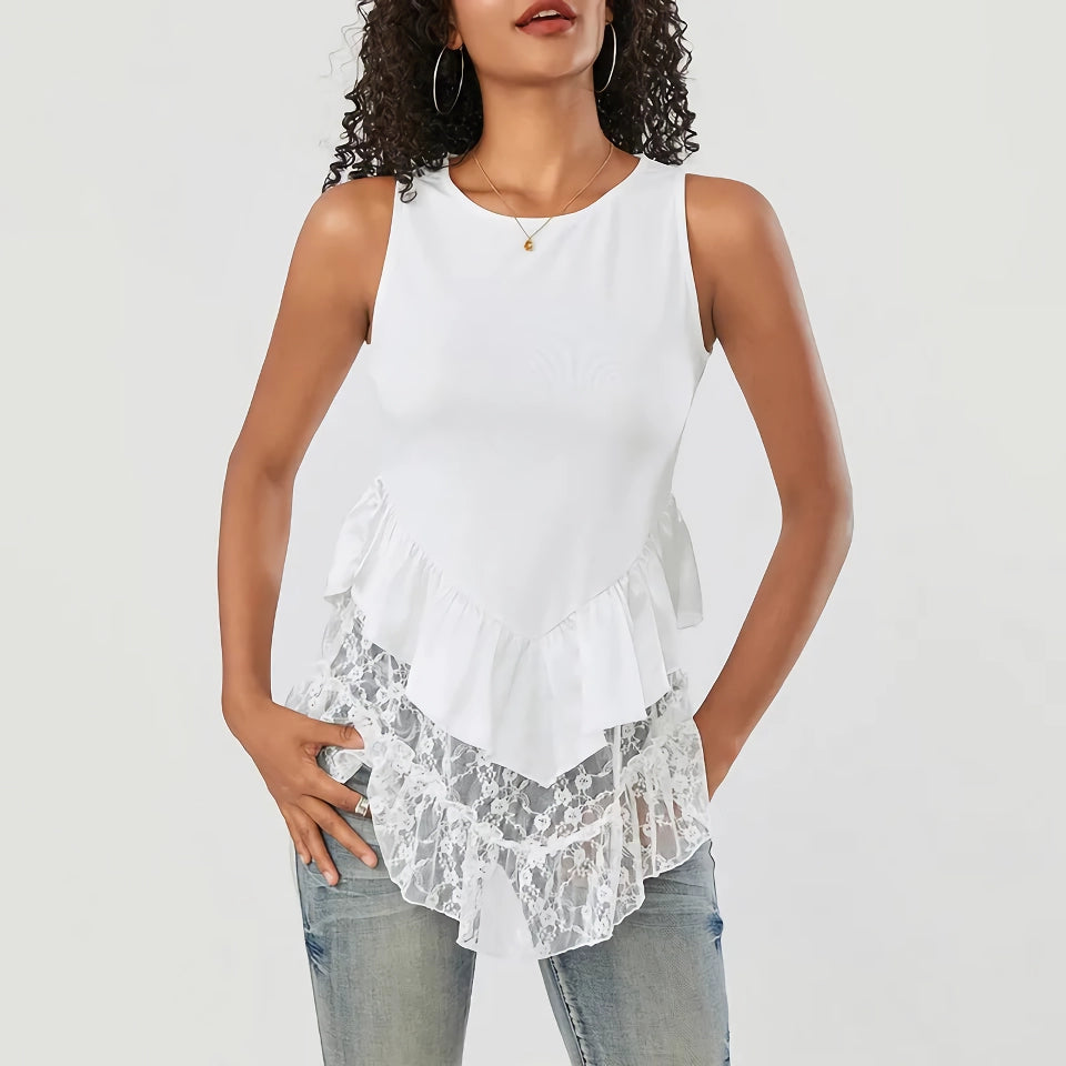 Plunge Neck Women's Seamless Tank Tops for a Smooth Fit Floral Lace Patchwork Tank Top Plunge Neck Women's Seamless Tank Tops for a Smooth Fit Floral Lace Patchwork Tank Top