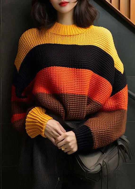 Plus Size Women's Oversized Knit Tops in Neutral Colors French Striped O Neck Hollow Out Patchwork Knit Tops Spring Plus Size Women's Oversized Knit Tops in Neutral Colors French Striped O Neck Hollow Out Patchwork Knit Tops Spring