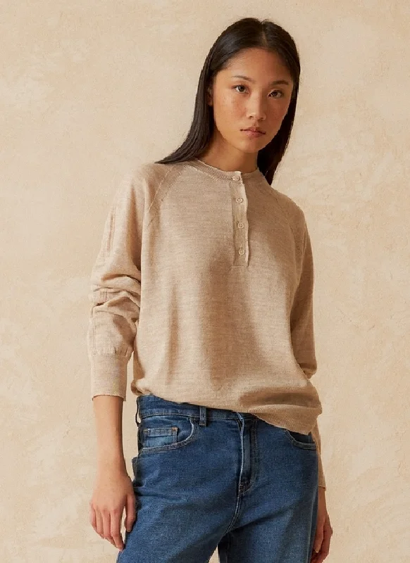Hooded Women's Fleece - Lined Sweaters for Winter Indi & Cold Lightweight Merino Henley Sweater Hooded Women's Fleece - Lined Sweaters for Winter Indi & Cold Lightweight Merino Henley Sweater