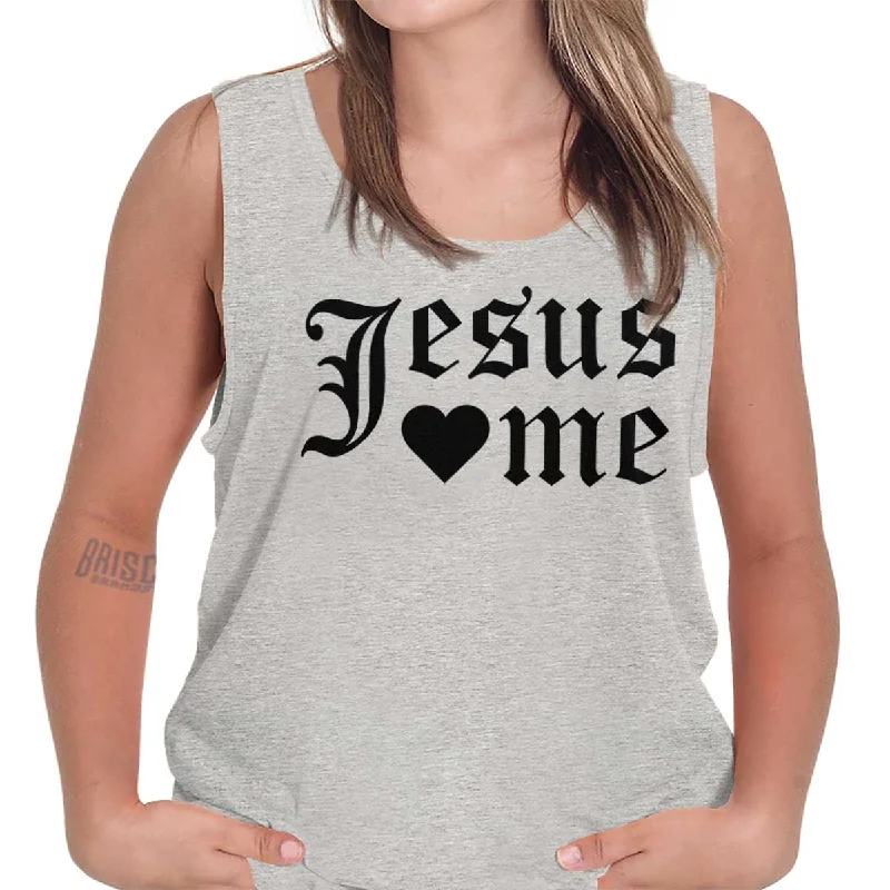 One - Shoulder Women's Rayon Blend Tank Tops for a Flowy Look Jesus Hearts Me Tank Top One - Shoulder Women's Rayon Blend Tank Tops for a Flowy Look Jesus Hearts Me Tank Top