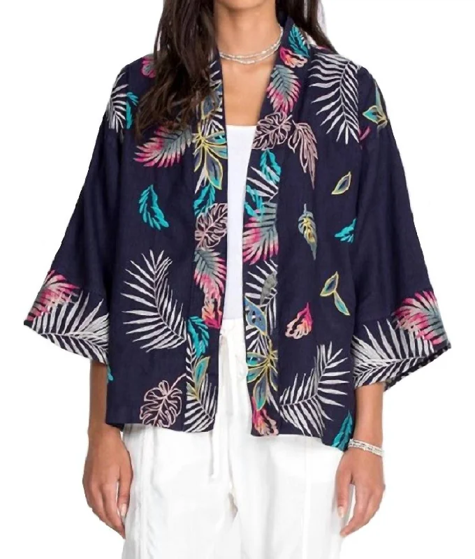 Plus Size Women's Belted Cable Knit Sweaters Kaluhi Linen Cropped Kimono In Deep Navy Plus Size Women's Belted Cable Knit Sweaters Kaluhi Linen Cropped Kimono In Deep Navy