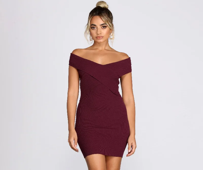 Mini dresses with pocket details for added functionality Knits Not You Crossover Mini Dress Mini dresses with pocket details for added functionality Knits Not You Crossover Mini Dress