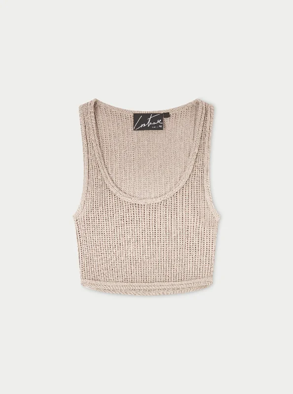 Knee - Length Women's Wool Blend Sweater Dresses in Neutral Colors KNITTED VEST TOP - BEIGE Knee - Length Women's Wool Blend Sweater Dresses in Neutral Colors KNITTED VEST TOP - BEIGE