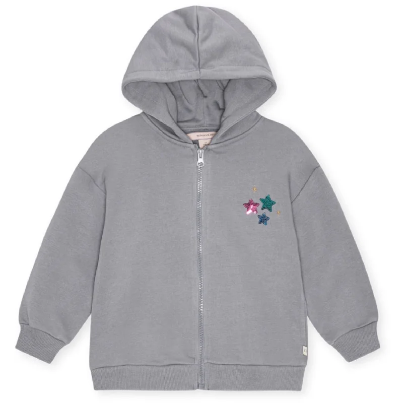 Women's crew - neck sweatshirt in a heather gray shade for a classic and versatile option Women's crew - neck sweatshirt in a heather gray shade for a classic and versatile option Konges Sløjd Tradewinds Lou Sequins Sweat Hood Ocs