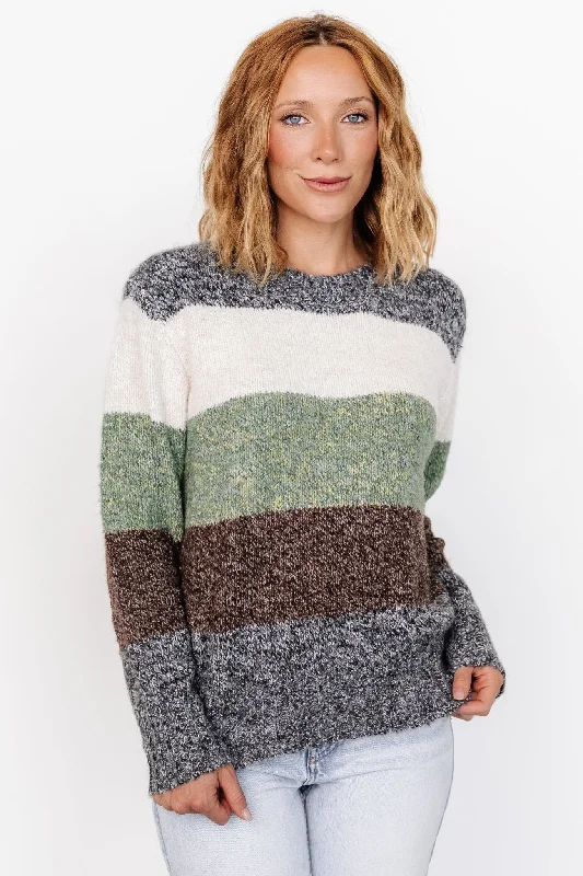Bell - Sleeve Women's Mohair - Wool Blend Sweaters Ledger Sweater | Multi Stripe