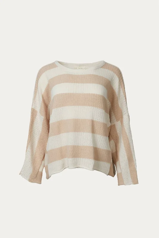 Sleeveless Women's Silk - Trimmed Sweaters for Summer Lightweight Striped Cotton Sweater In Beige/ivory Sleeveless Women's Silk - Trimmed Sweaters for Summer Lightweight Striped Cotton Sweater In Beige/ivory