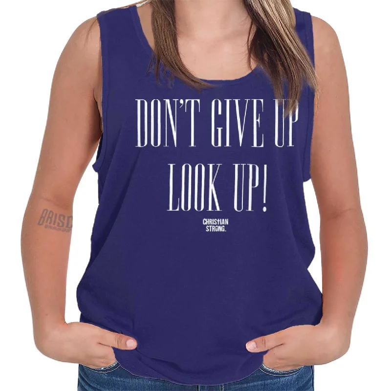 Mock Neck Women's Performance Tank Tops for Cycling  Look Up Tank Top