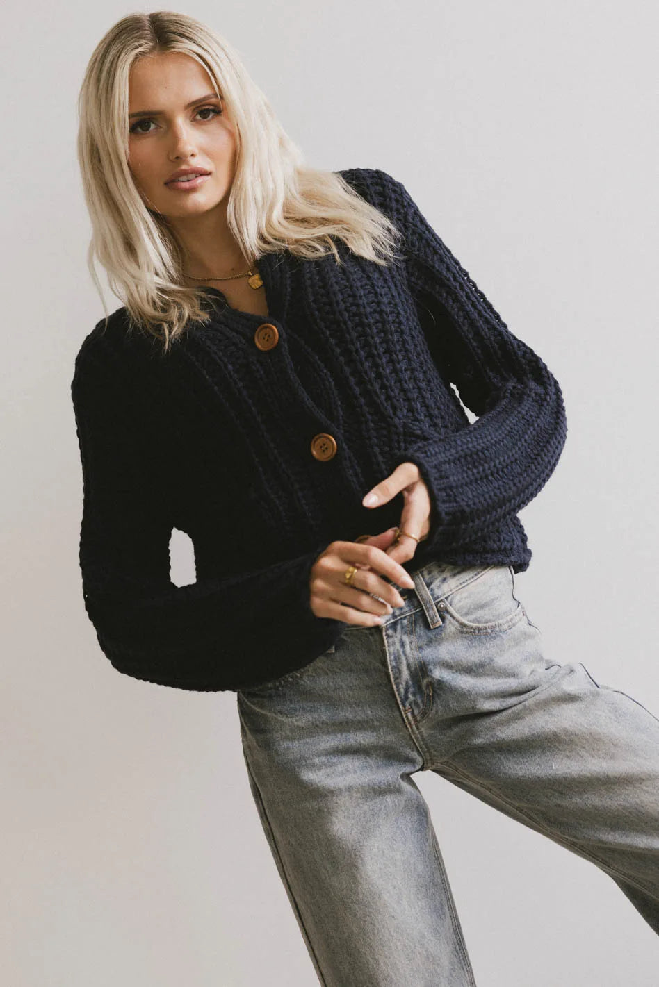 Boat Neck Women's Merino Wool Sweaters in Neutral Shades Luca Chunky Knit Sweater in Navy Boat Neck Women's Merino Wool Sweaters in Neutral Shades Luca Chunky Knit Sweater in Navy