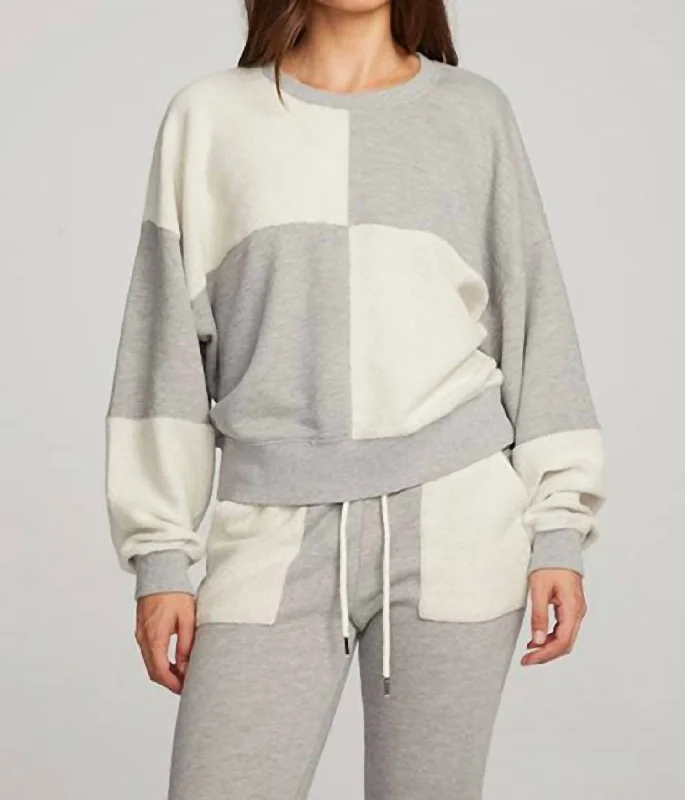Thermal Women's Pullovers in Dark Colors for Cold Weather Marie Pullover In Heather Grey Thermal Women's Pullovers in Dark Colors for Cold Weather Marie Pullover In Heather Grey