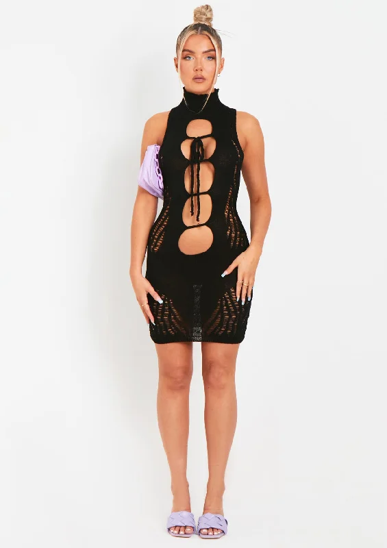 Mini dresses with halter necks for a stylish choice Naya Black Cut Out Laddered Mini Dress Mini dresses with halter necks for a stylish choice Naya Black Cut Out Laddered Mini Dress