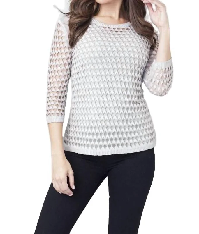Striped Women's Pullovers in a Breton Style for Nautical Vibes Open Stitch Pullover In Sand Striped Women's Pullovers in a Breton Style for Nautical Vibes Open Stitch Pullover In Sand