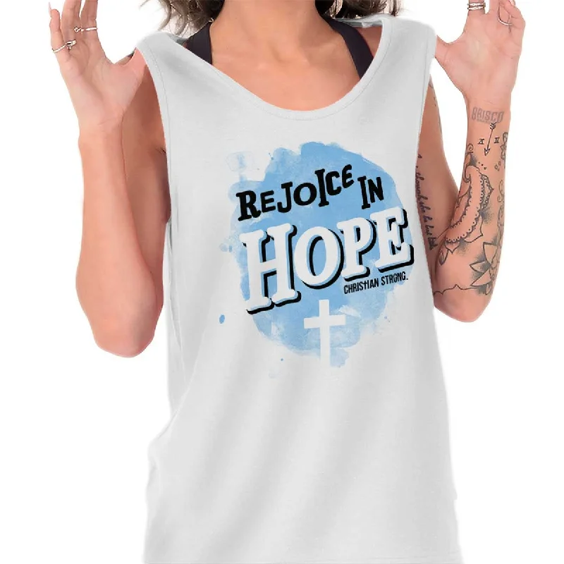 One - Shoulder Women's Rayon Blend Tank Tops for a Flowy Look Rejoice in Hope Tank Top One - Shoulder Women's Rayon Blend Tank Tops for a Flowy Look Rejoice in Hope Tank Top