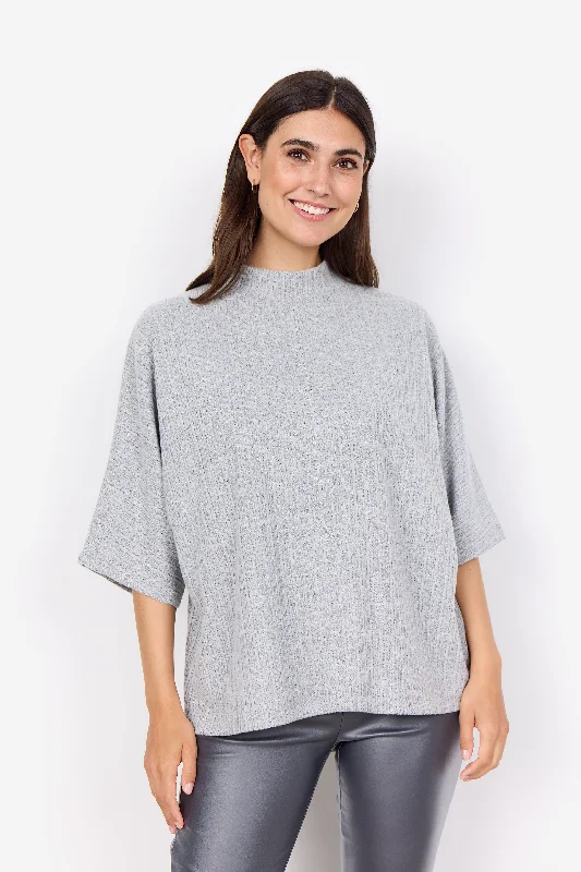 Plus Size Women's Belted Cable Knit Sweaters Soya Concept Isel Half Sleeve Ribbed Pullover Plus Size Women's Belted Cable Knit Sweaters Soya Concept Isel Half Sleeve Ribbed Pullover