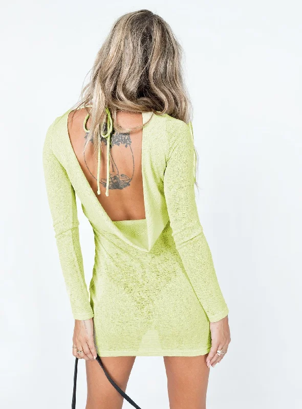Leather mini dresses for a edgy style Tallie Knit Mini Dress Green
