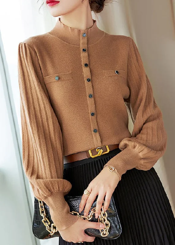 Turtleneck Women's Knit Sweaters in Soft Cashmere for Winter Women Camel Turtleneck Patchwork Cotton Knit Tops Lantern Sleeve Turtleneck Women's Knit Sweaters in Soft Cashmere for Winter Women Camel Turtleneck Patchwork Cotton Knit Tops Lantern Sleeve