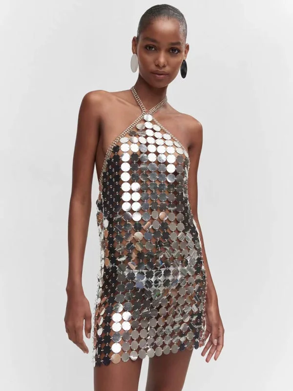 Plus Size Women's Long Sleeve Cable Knit Sweater Dresses Women's new sexy hottie sequin dress halter neck backless heavy hand-knitted disc sequin skirt Plus Size Women's Long Sleeve Cable Knit Sweater Dresses Women's new sexy hottie sequin dress halter neck backless heavy hand-knitted disc sequin skirt