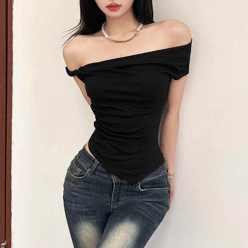 Crew Neck Women's Sustainable Tank Tops Made from Recycled Materials Women's Punk Irregular Off Shoulder Tank Top Crew Neck Women's Sustainable Tank Tops Made from Recycled Materials Women's Punk Irregular Off Shoulder Tank Top