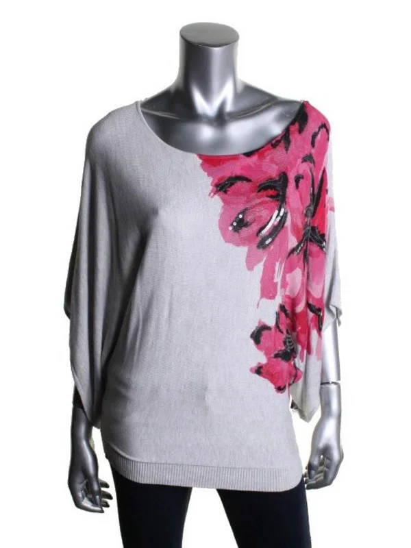 Cropped Women's Pullovers in a Sporty Style for Trendy Outfits Womens Sequined Floral Print Pullover Sweater Cropped Women's Pullovers in a Sporty Style for Trendy Outfits Womens Sequined Floral Print Pullover Sweater