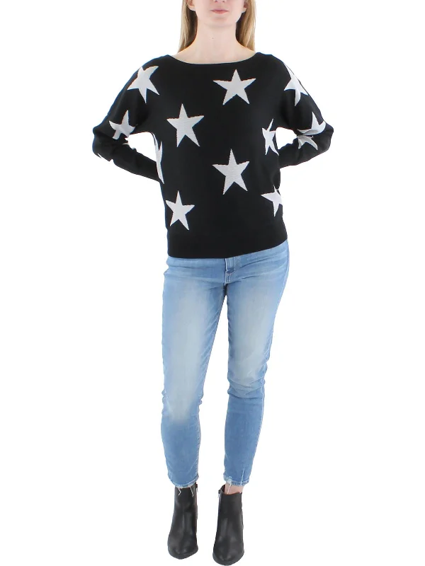 V - Neck Women's Cotton Pullovers for a Casual Look Womens Star Jewel Neck Pullover Sweater V - Neck Women's Cotton Pullovers for a Casual Look Womens Star Jewel Neck Pullover Sweater