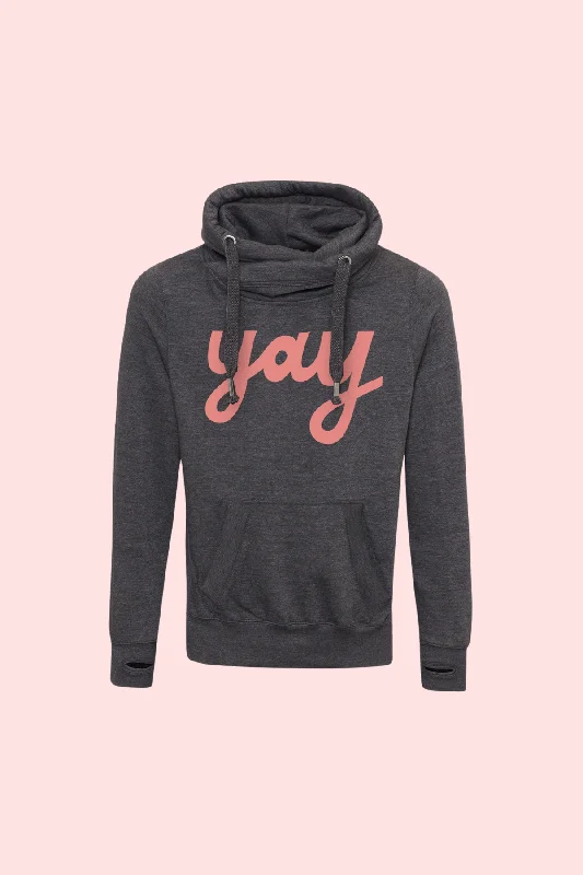 Women's graphic - printed sweatshirt featuring floral patterns for a feminine touch Women's graphic - printed sweatshirt featuring floral patterns for a feminine touch Yay Hoodie in Charcoal Women's graphic - printed sweatshirt featuring floral patterns for a feminine touch Women's graphic - printed sweatshirt featuring floral patterns for a feminine touch Yay Hoodie in Charcoal