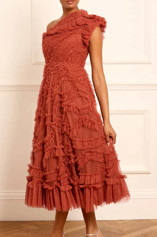 Pleated Women Dress with a Timeless and Elegant Texture Aaliyah One-Shoulder Ballerina Dress Pleated Women Dress with a Timeless and Elegant Texture Aaliyah One-Shoulder Ballerina Dress