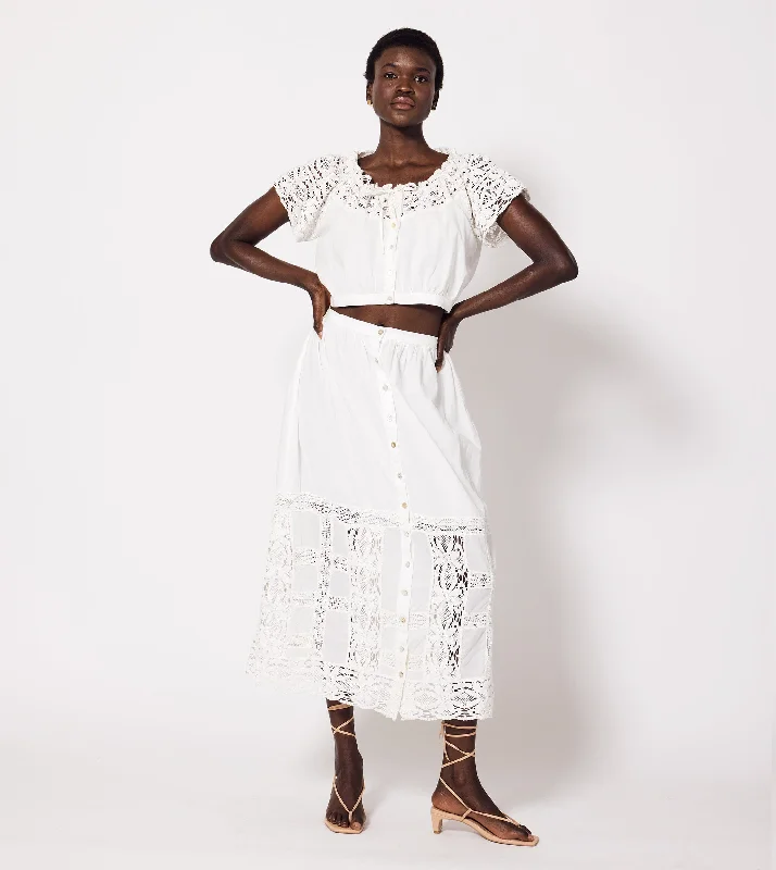 Ruffled Women Dress with Multiple Layers for a Playful and Girly Style Apollonia Ankle Skirt | Ivory Ruffled Women Dress with Multiple Layers for a Playful and Girly Style Apollonia Ankle Skirt | Ivory