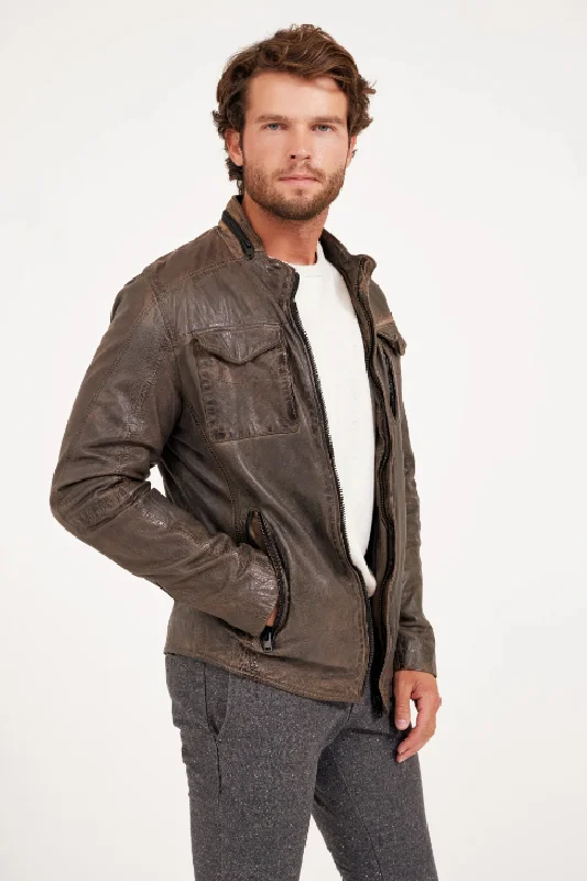 Women's leather cropped jackets for a trendy outfit Cove Leather Jacket