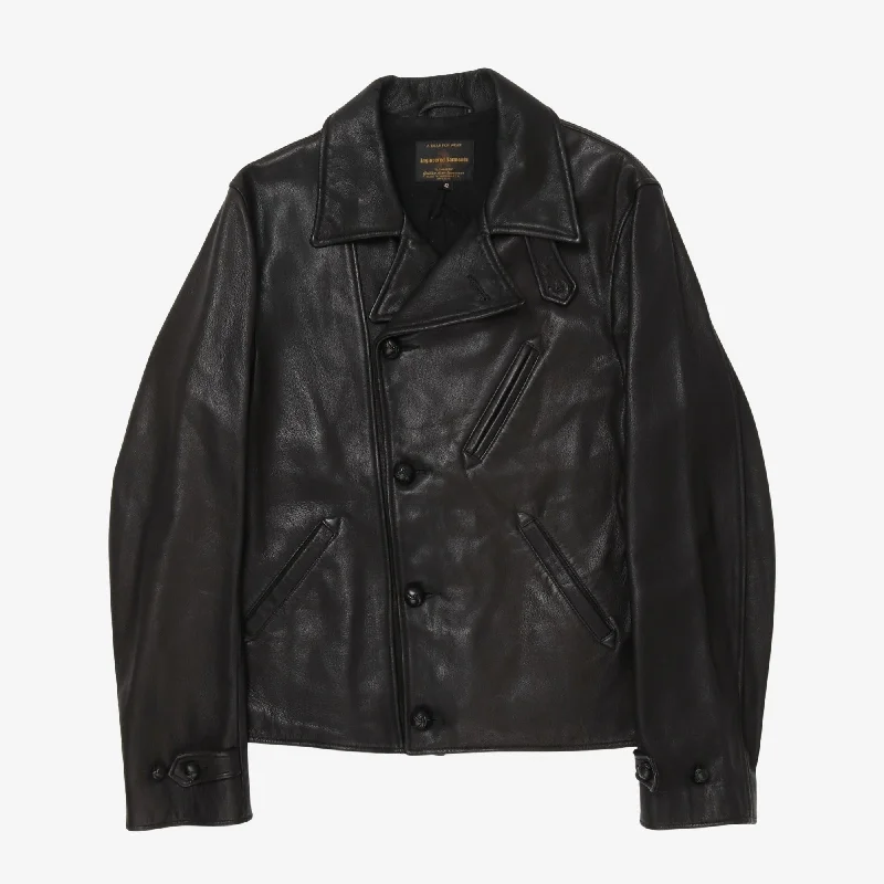 Women's leather pleated leather skirts Engineered Garments Leather Biker Jacket