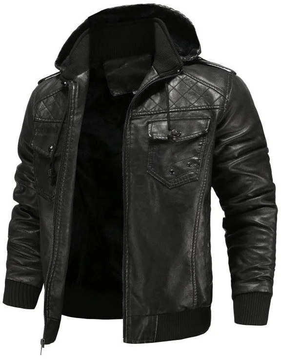Women's leather leather rings with a leather band H.D Crypto Leather Jacket