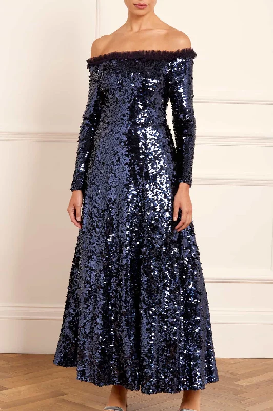 Pleated Women Dress with a Timeless and Elegant Texture Hallie Ankle Gown