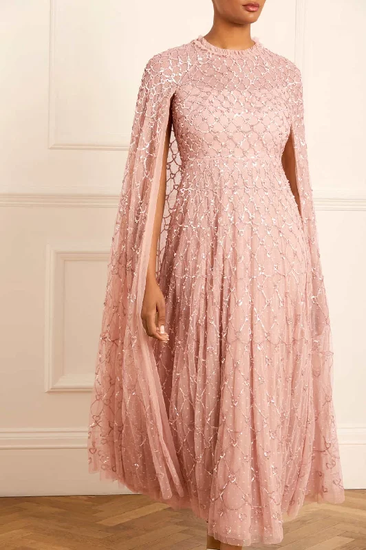 Lace - Embellished Women Dress for an Elegant and Sophisticated Appearance Heart Lattice Ankle Gown Lace - Embellished Women Dress for an Elegant and Sophisticated Appearance Heart Lattice Ankle Gown