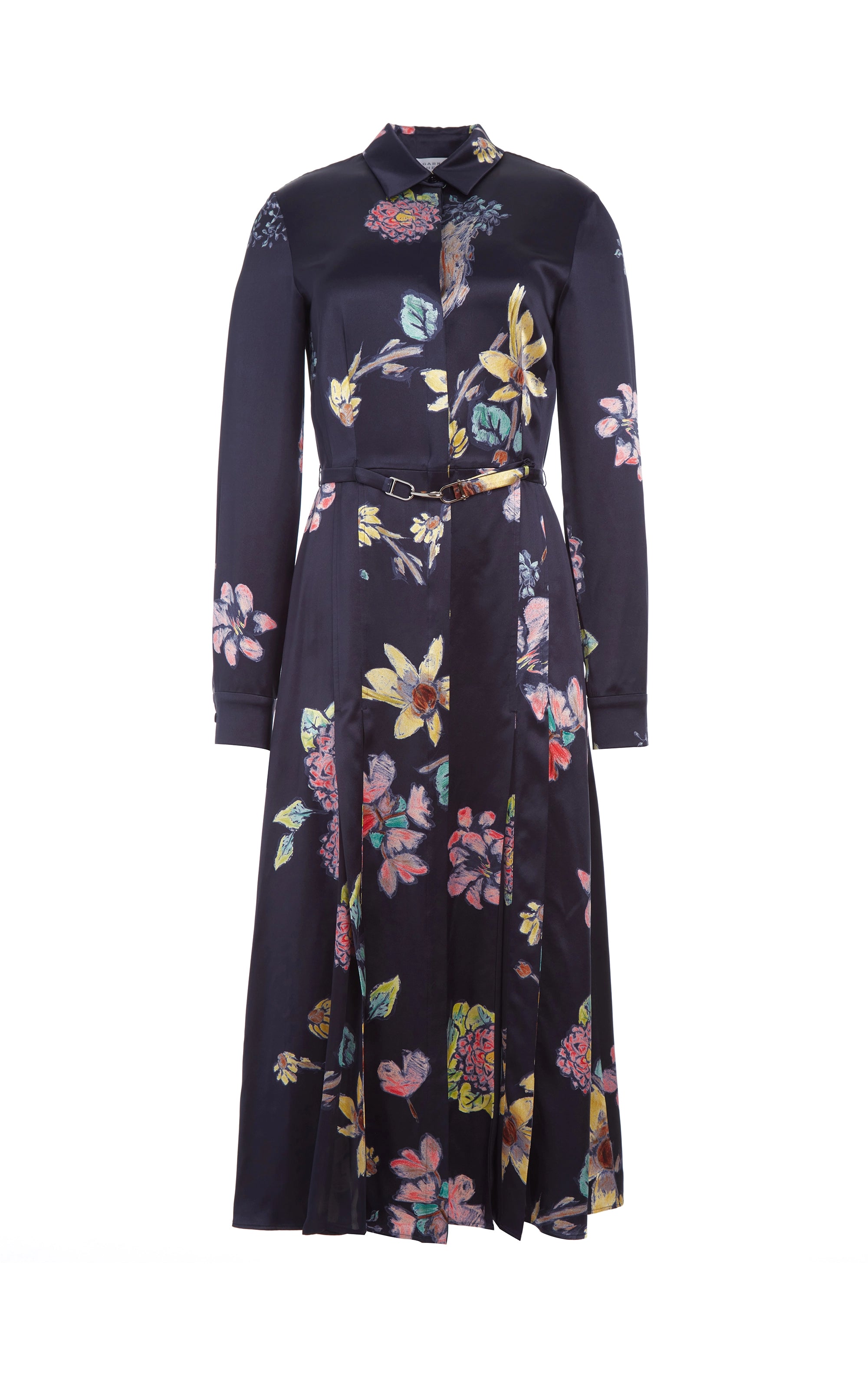 Wrap - Style Women Dress with Adjustable Fit for All Body Types Jane Shirtdress in Dark Navy Multi Printed Silk Wrap - Style Women Dress with Adjustable Fit for All Body Types Jane Shirtdress in Dark Navy Multi Printed Silk