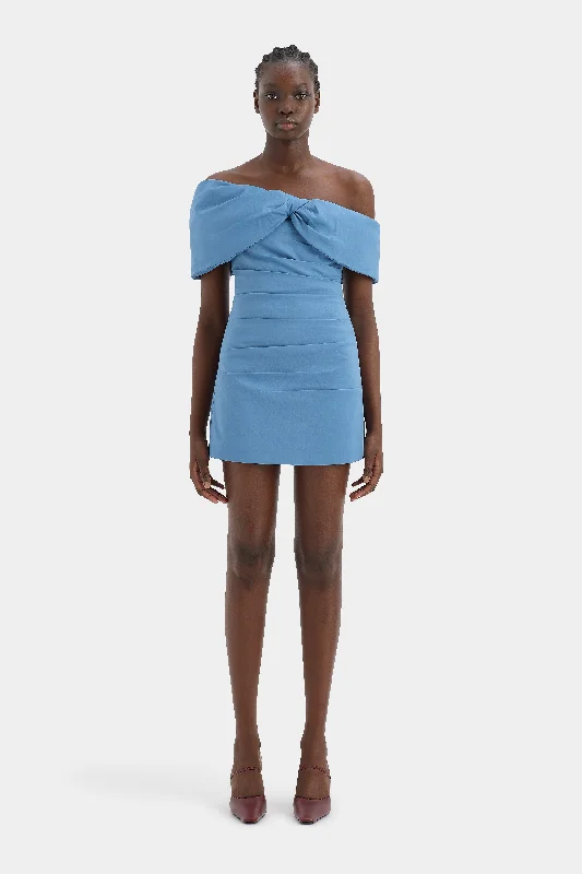Pleated Women Dress with a Timeless and Elegant Texture Jones Off Shoulder Mini Dress Pleated Women Dress with a Timeless and Elegant Texture Jones Off Shoulder Mini Dress