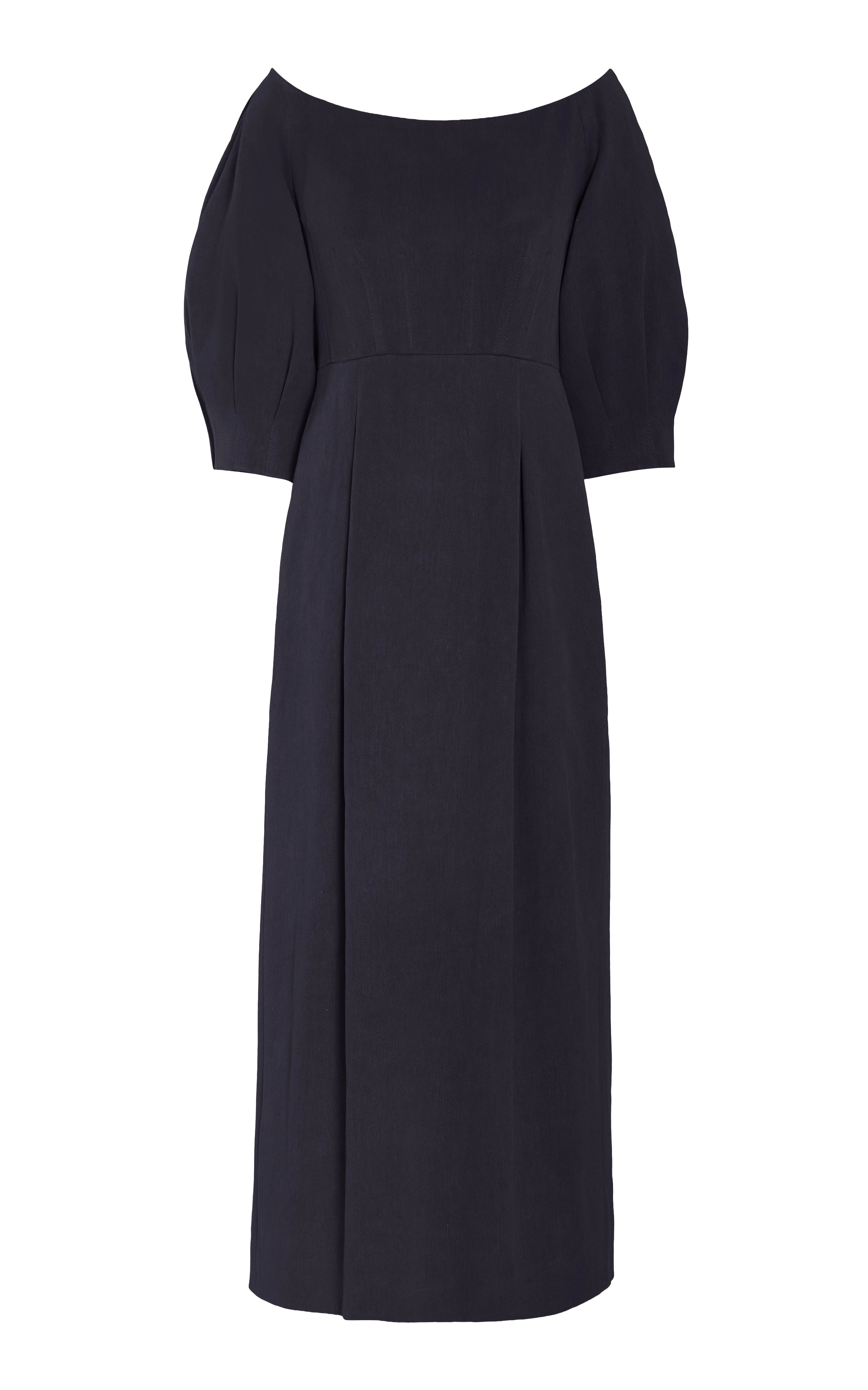 Shift Women Dress with a Simple and Classic Design for Everyday Wear Majano Dress in Dark Navy Hemp Cotton Shift Women Dress with a Simple and Classic Design for Everyday Wear Majano Dress in Dark Navy Hemp Cotton