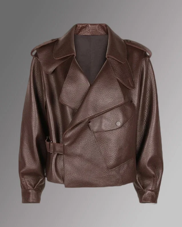Women's leather cigarette - style leather pants Grained  Leather Dempsey Jacket