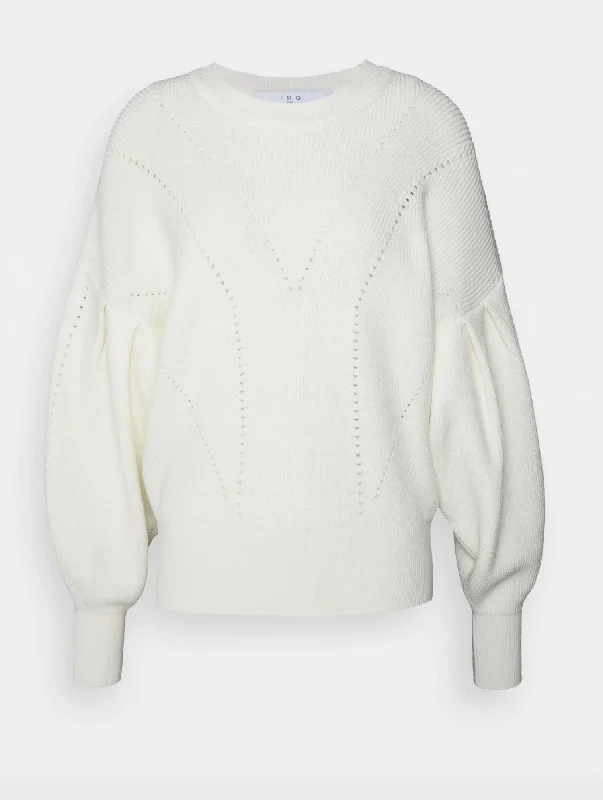 Plus Size Women's Cashmere Pullovers for Cozy Luxury Ornica Pullover In White