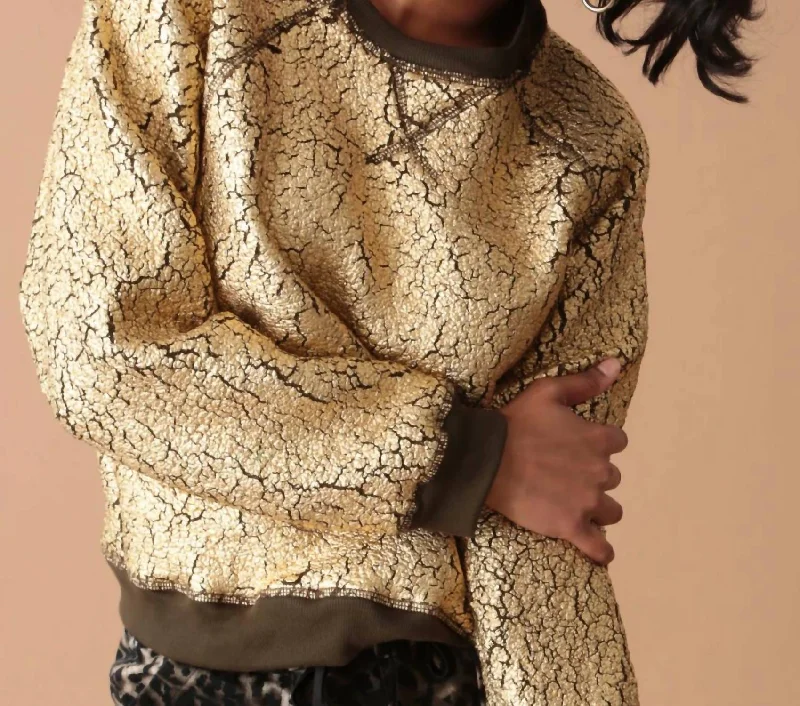 Striped Women's Pullovers in a Breton Style for Nautical Vibes Ronan Pullover In Metallic Gold Striped Women's Pullovers in a Breton Style for Nautical Vibes Ronan Pullover In Metallic Gold