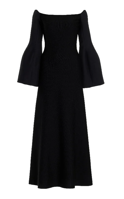 Sleeveless Women Dress in Bright Colors for Summer Parties Sinead Dress in Black Wool Silk Cady Sleeveless Women Dress in Bright Colors for Summer Parties Sinead Dress in Black Wool Silk Cady