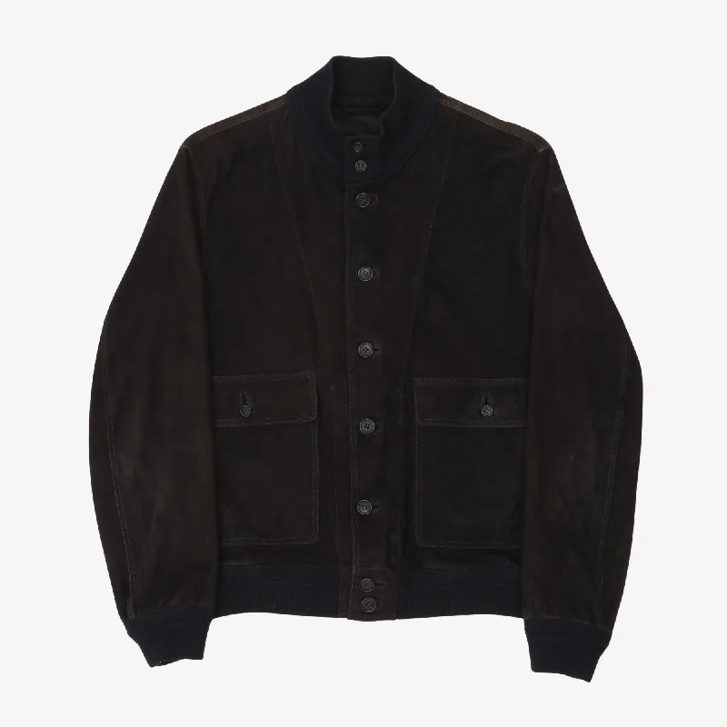 Women's leather leather bracelets with a buckle closure Suede Bomber Jacket