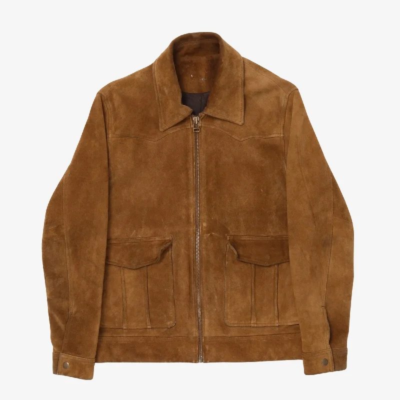 Women's leather longline jackets for elegance Suede Leather Jacket