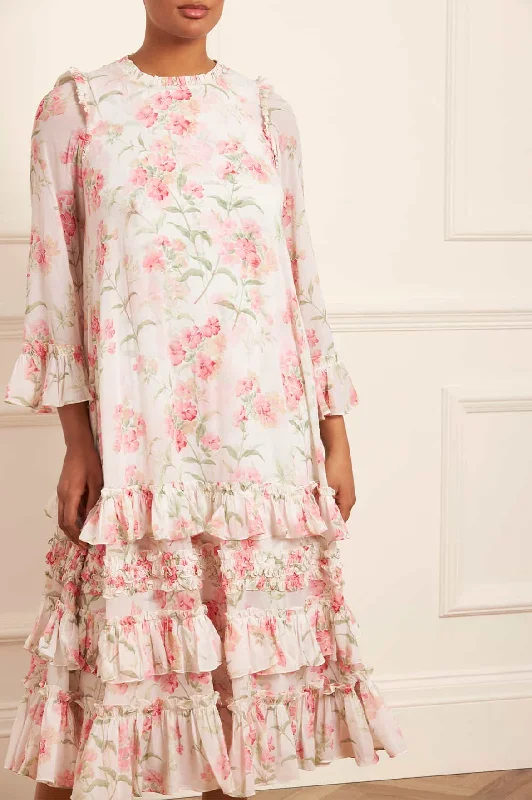 Mini Women Dress with a Short Hem for a Young and Trendy Style Summer Posy Chiffon Round Neck Ankle Gown Mini Women Dress with a Short Hem for a Young and Trendy Style Summer Posy Chiffon Round Neck Ankle Gown