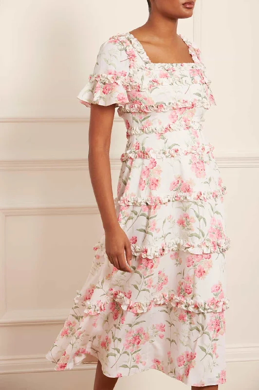 Strapless Women Dress with a Built - in Bra for Comfort and Support Summer Posy Maya Crepe Ballerina Dress Strapless Women Dress with a Built - in Bra for Comfort and Support Summer Posy Maya Crepe Ballerina Dress