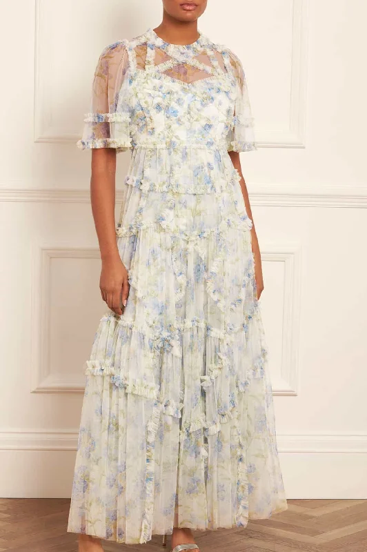Lace - Embellished Women Dress for an Elegant and Sophisticated Appearance Summer Posy Short Sleeve Gown Lace - Embellished Women Dress for an Elegant and Sophisticated Appearance Summer Posy Short Sleeve Gown