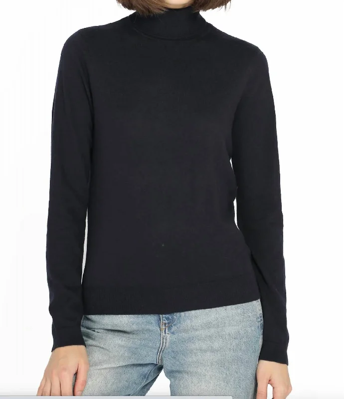 Cropped Women's Pullovers in a Sporty Style for Trendy Outfits Supima Cotton Cash L/s Turtleneck Pullover In Black Cropped Women's Pullovers in a Sporty Style for Trendy Outfits Supima Cotton Cash L/s Turtleneck Pullover In Black