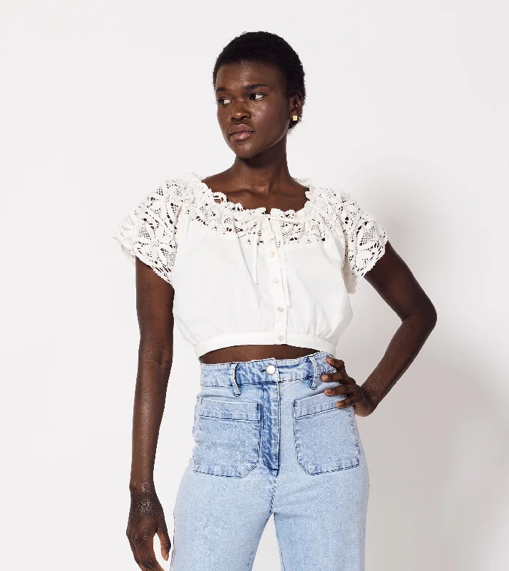 Empire Waist Women Dress to Accentuate the Bust and Conceal the Waist Teresa Blouse | Ivory Empire Waist Women Dress to Accentuate the Bust and Conceal the Waist Teresa Blouse | Ivory