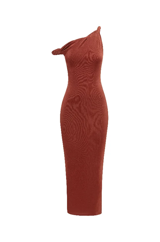 Off - the - Shoulder Women Dress for a Romantic and Feminine Look The Long Poppy Dress Cherry Off - the - Shoulder Women Dress for a Romantic and Feminine Look The Long Poppy Dress Cherry