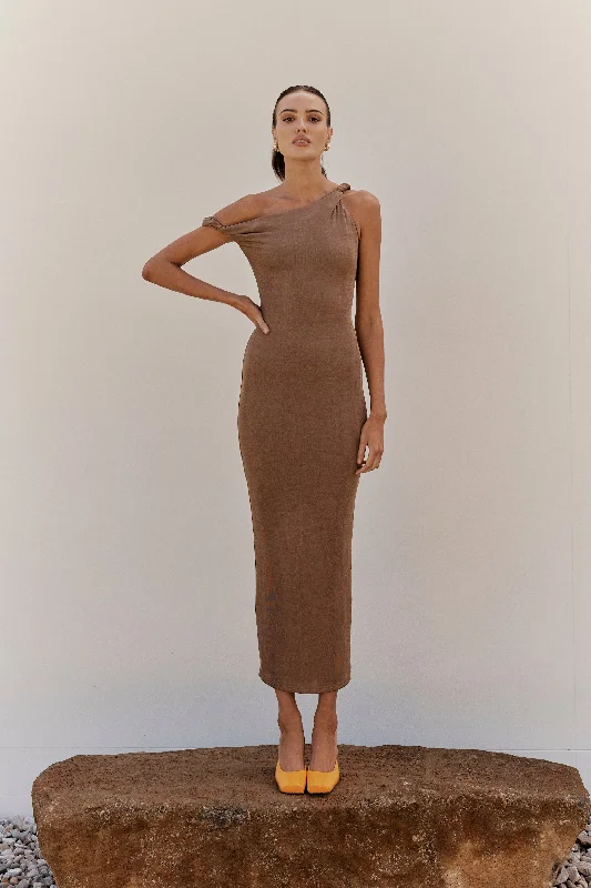Printed Abstract Women Dress for a Modern and Artistic Appeal The Long Poppy Dress Taupe Printed Abstract Women Dress for a Modern and Artistic Appeal The Long Poppy Dress Taupe