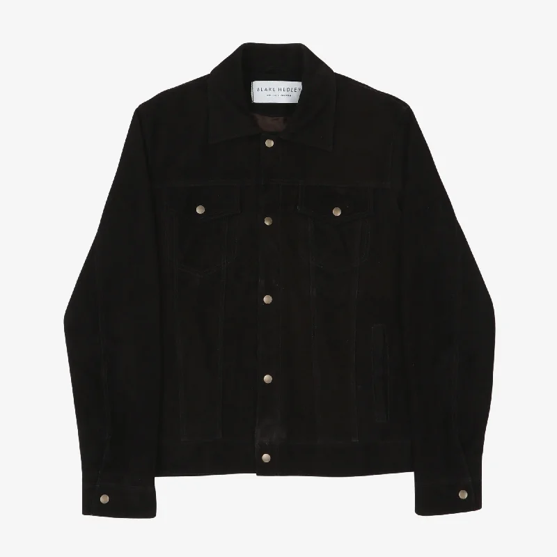 Women's leather peplum jackets for a feminine touch The Reed Suede Jacket